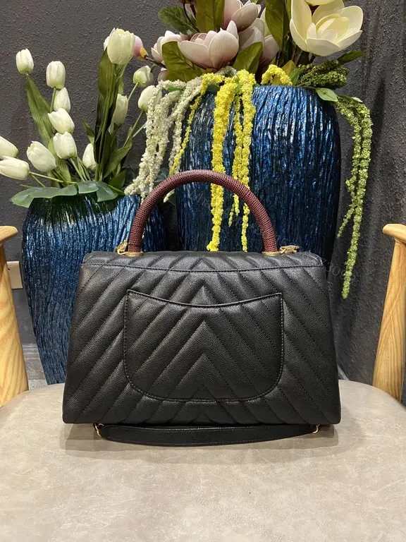 View 6 of Black Quilted Mini Bag - Gold Hardware, Chain Strap, Luxe Texture