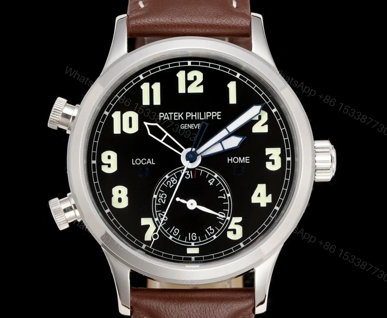 Patek Philippe Calatrava Pilot Travel Time 42mm Leather Strap Premium Edition 5524G-001 — view 1