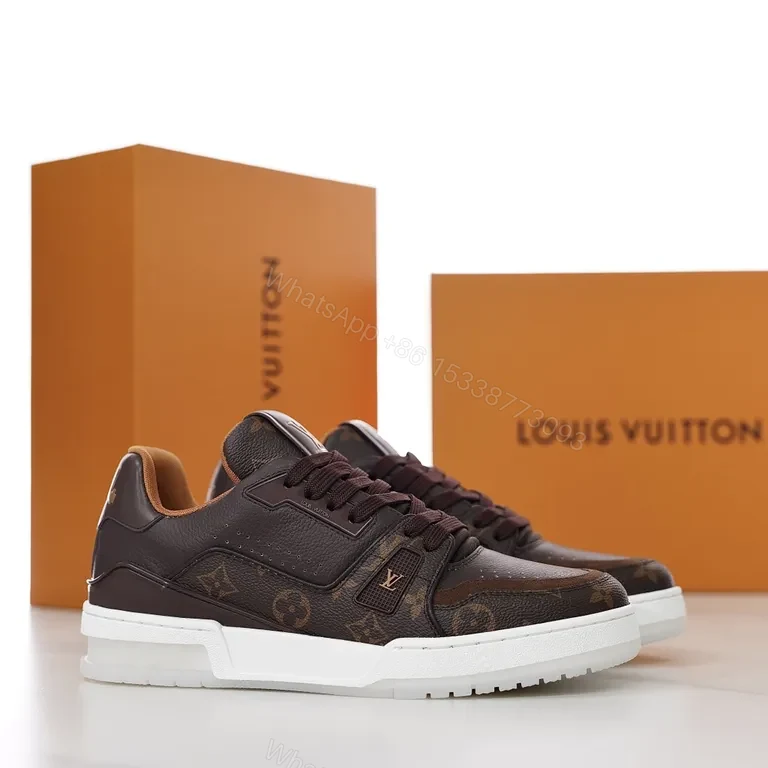 View 4 of Lux Patterned Leather Sneaker â€“ LV Monogram Luxury Comfort