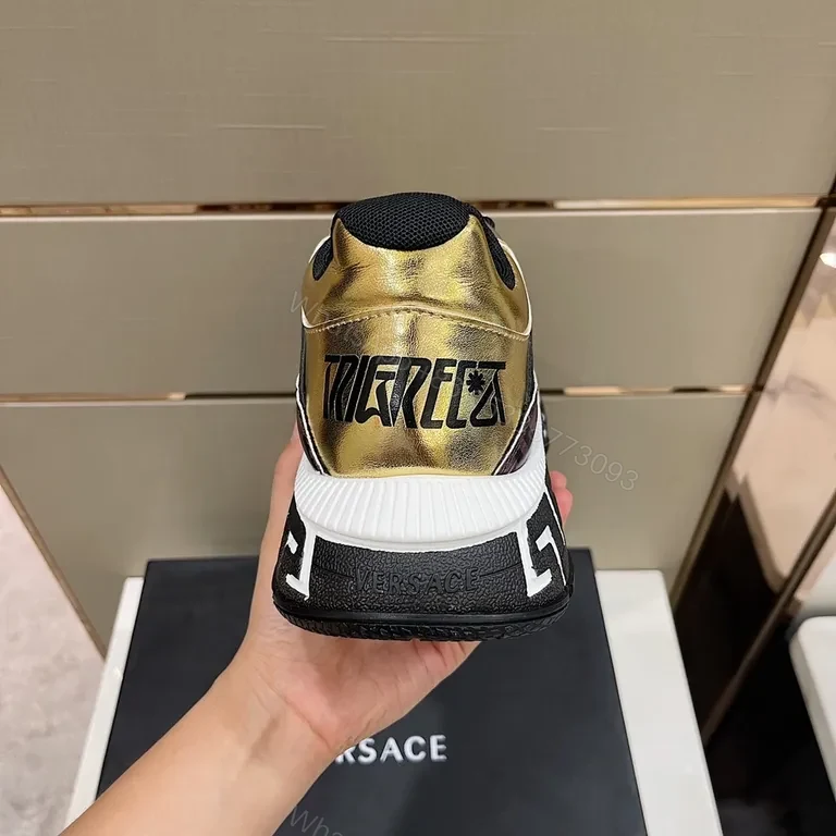 View 8 of Gold-Patterned High-Tops: Versace-Inspired Luxury Sneakers