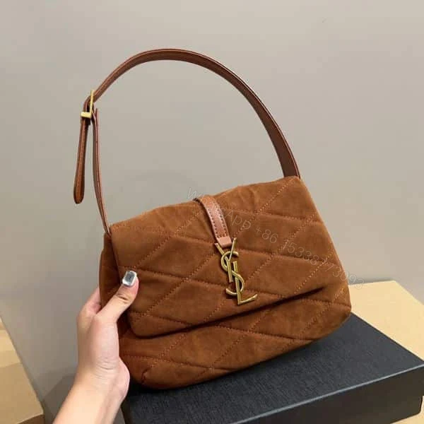 View 2 of Saint Laurent Le 5 À 7 Hobo Bag Brown 27Cm