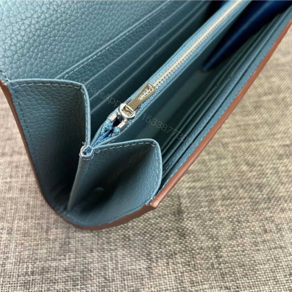 View 9 of Hermes Constance Togo Long Wallet Silver Toned Hardware Blue 20Cm