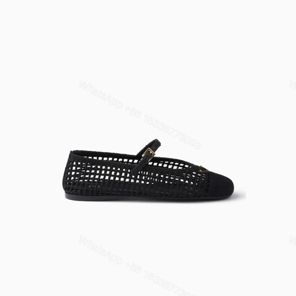 Prada Crochet Ballerinas Black — view 1