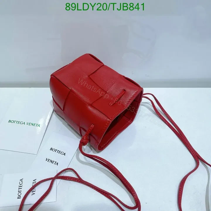 View 10 of Bottega Veneta Red Cassette Bucket Shoulder Bag LK7475