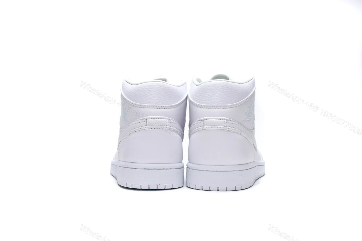 View 2 of Air Jordan 1 Mid Triple White 554724-129