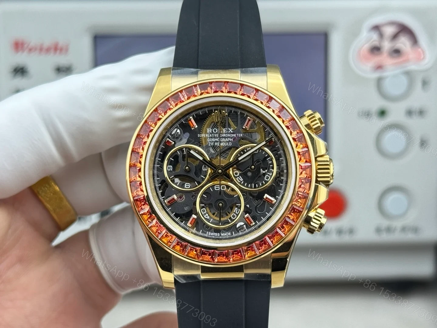 Rolex Daytona LB2 Rainbow Daytona Hollow Core Skeleton Transparent Dial ROLEX-DAYTONA-LB2-40-RAINBOW-SKELETON — view 1