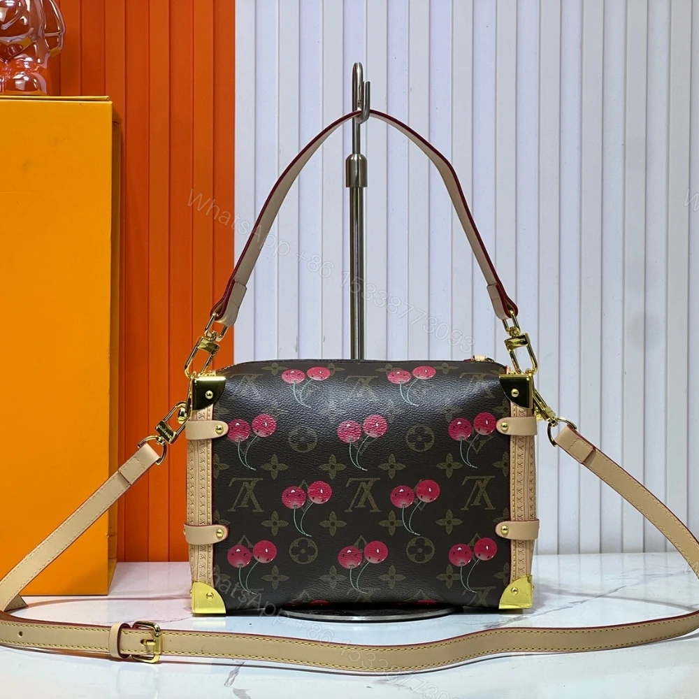 View 4 of Louis Vuitton X Takashi Murakami Monogram Cerise Side Trunk MM Brown 21Cm M14278
