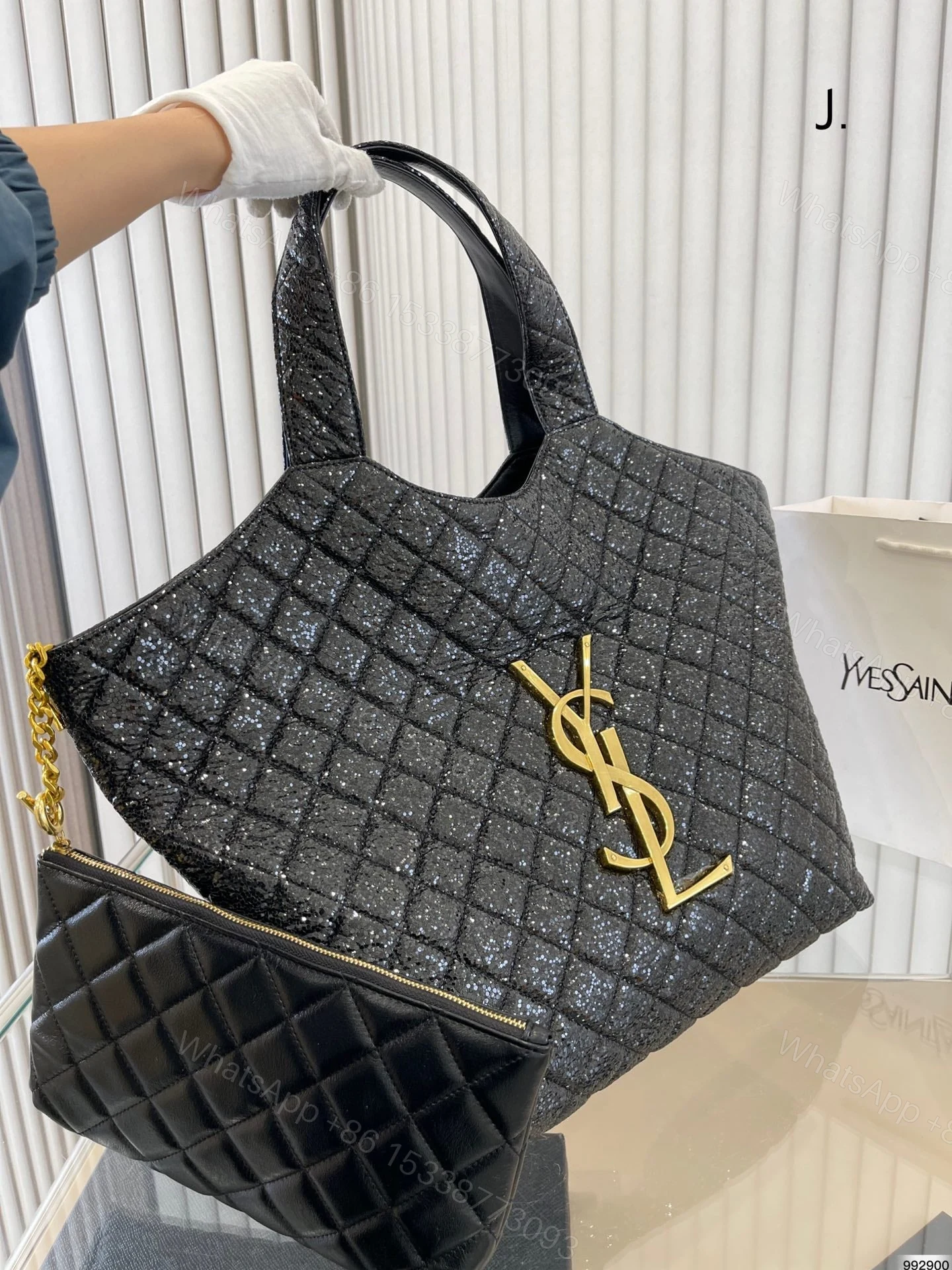 View 8 of Women Saint Laurent Icare Maxi Shopping Bag In Quilted
