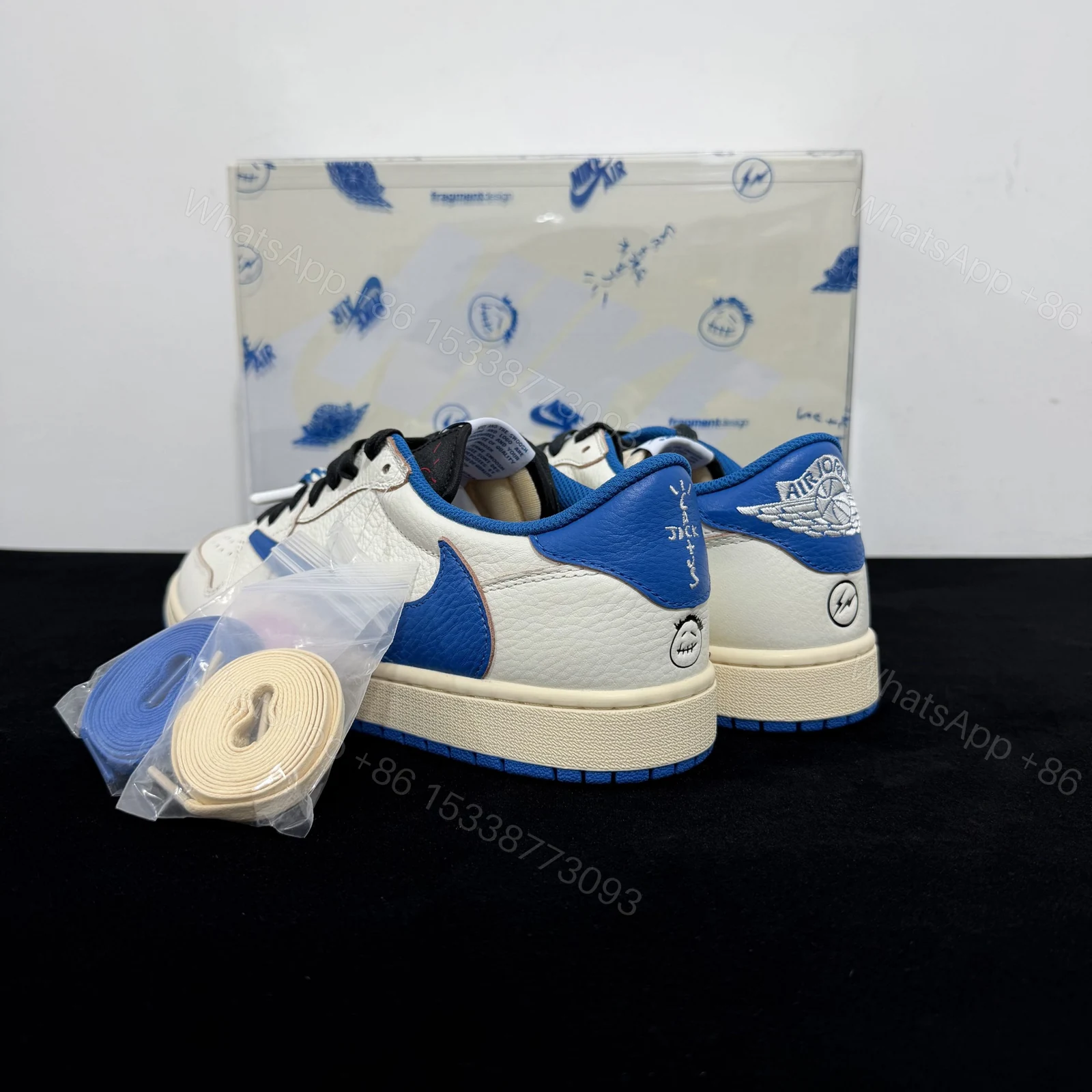 View 6 of Jordan 1 Retro Low OG SP Fragment x Travis Scott Sail Military Blue 2025