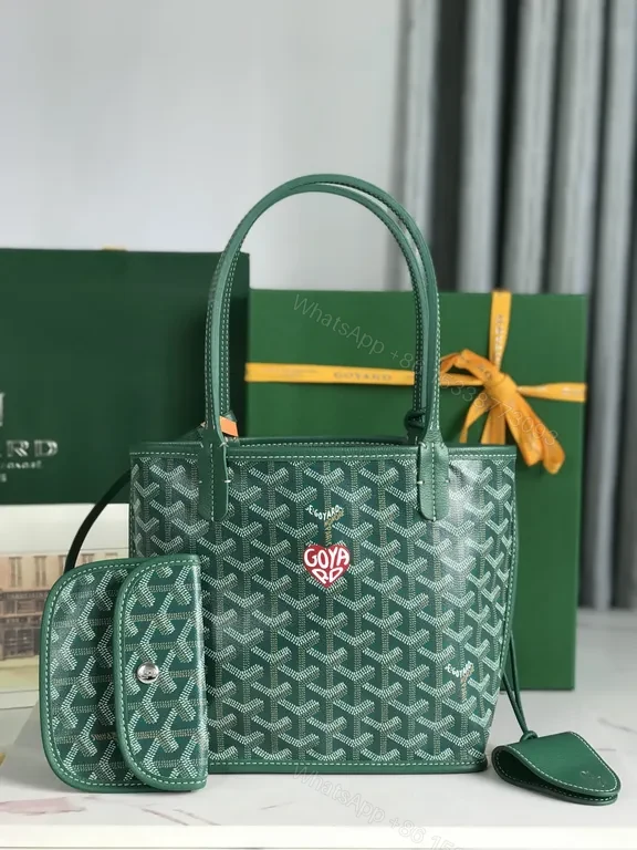 Structured Luxe Green Tote Set: Monogrammed Top-Handle Duo — view 1