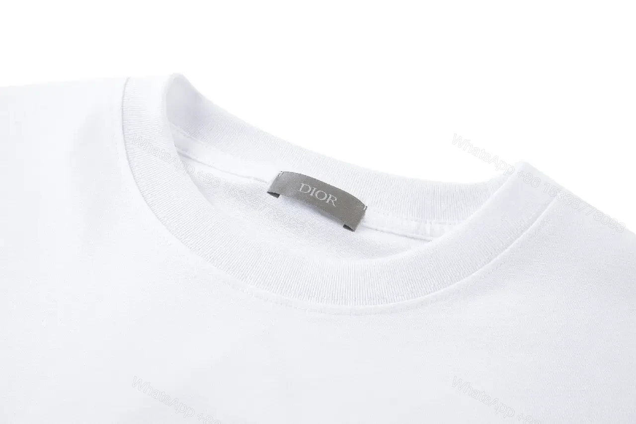 View 5 of White Cotton Minimalist Tee — Dior Paris Logo, Modern Silhouette