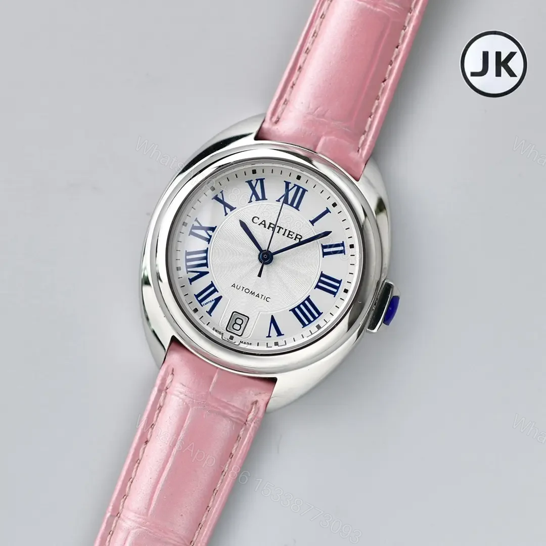 View 2 of Cartier CLE DE Cartier Pink Leather Strap Automatic Watch