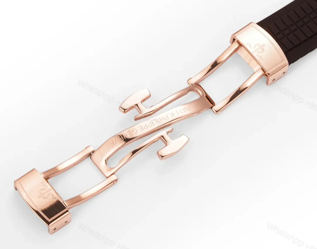 View 9 of Patek Philippe Aquanaut Luce 5268 Series Rose Gold Watch with Diamond Bezel Brown Dial and Rubber Strap