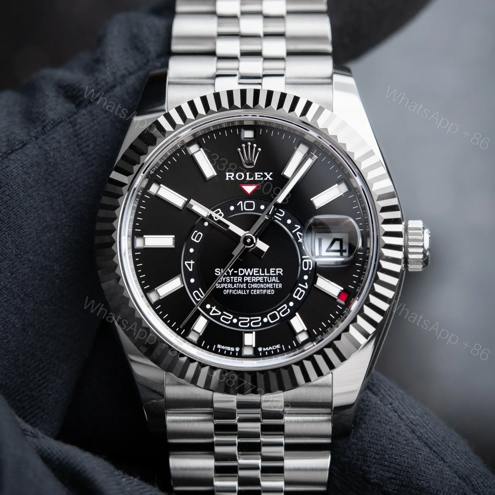 View 7 of Superclone Rolex Sky-Dweller Bright black Dial 336934 Jubilee