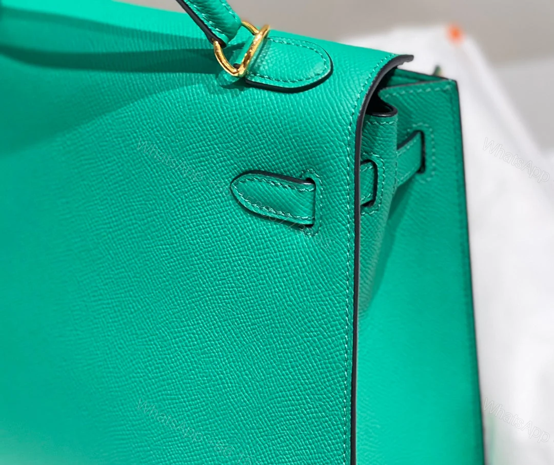 View 5 of KELLY 25CM IN VERT VERTIGO EPSOM GOLD HARDWARE