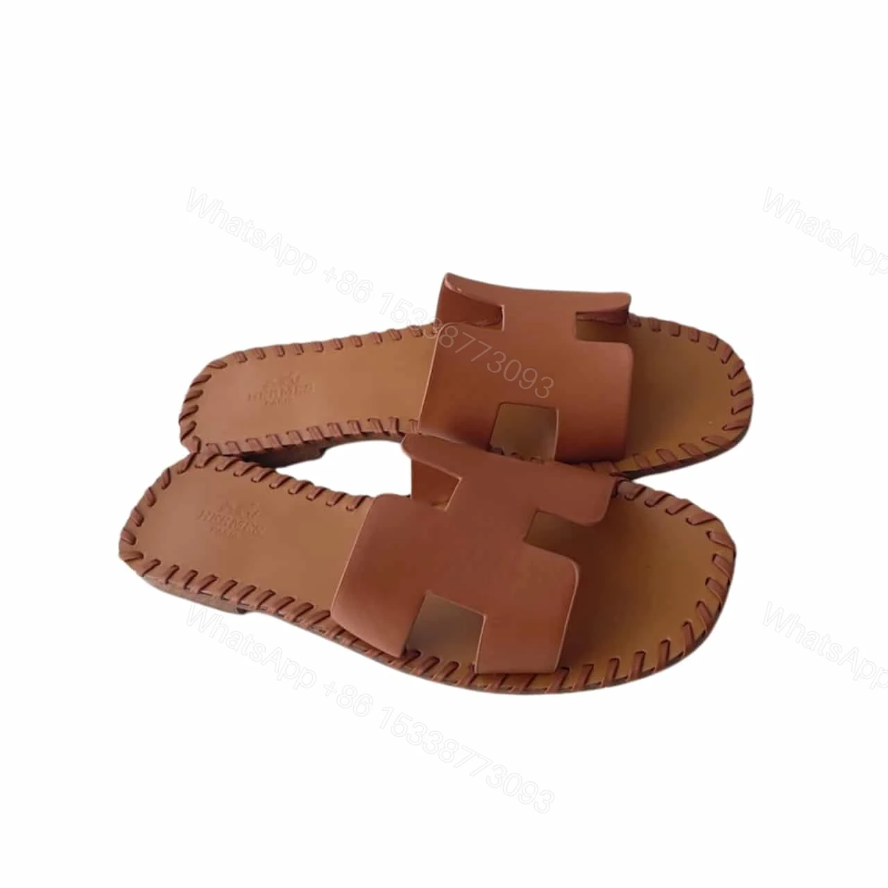 HERMÈS ORAN SANDALS STITCHING IN BROWN — view 1