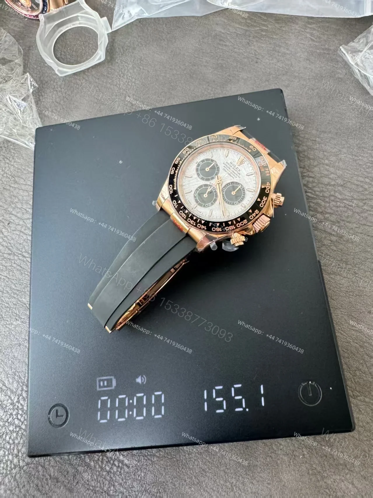 View 18 of Rolex Super Clone Daytona M126515LN-0008 Rose Gold Meteorite Dial 4131 Movement