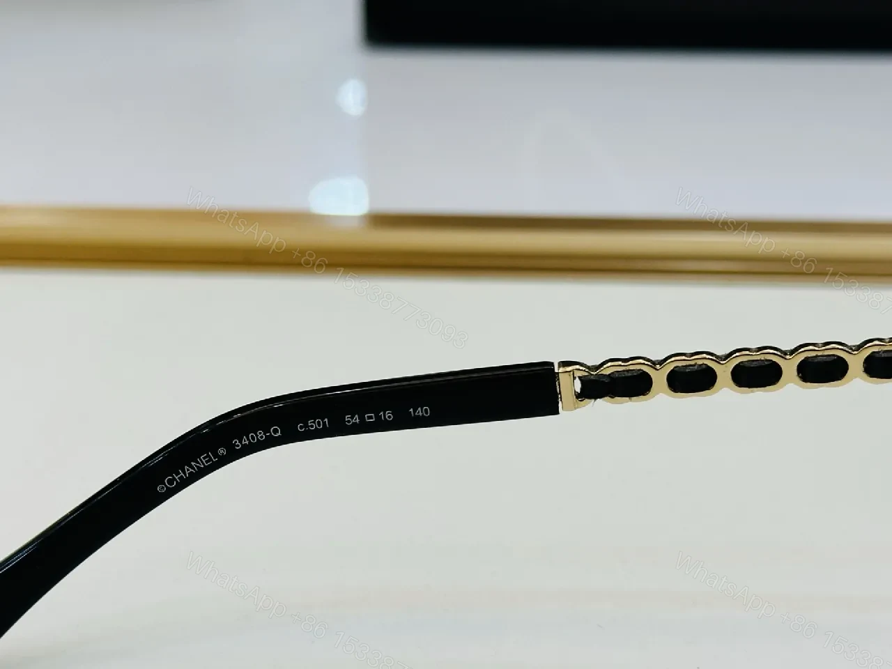 View 6 of Bold Cat-Eye Glasses: Premium Acetate, Gold Temple Details