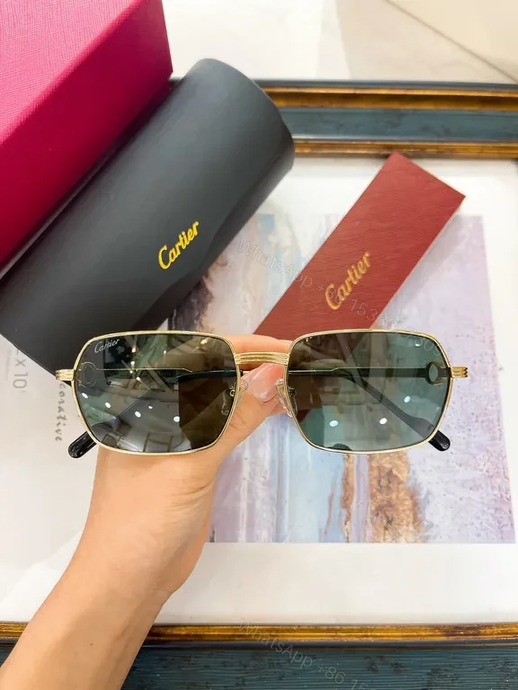View 5 of Pink Cartier Sunglasses: Gold Frame, Pink Lenses, All-Day Comfort