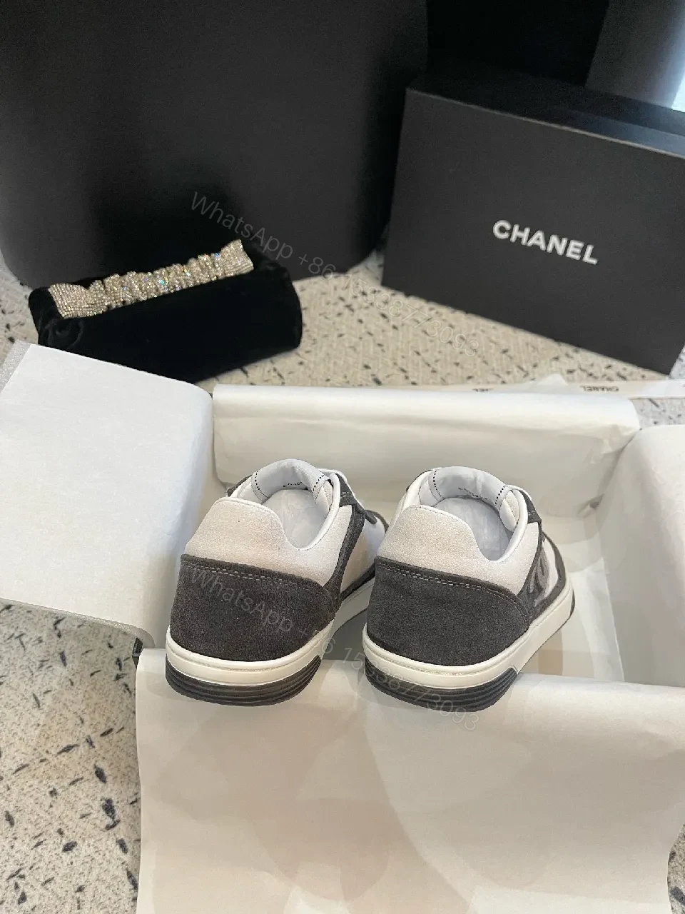 View 7 of Dual-Tone Suede-Textile Sneaker: Luxe Everyday Comfort