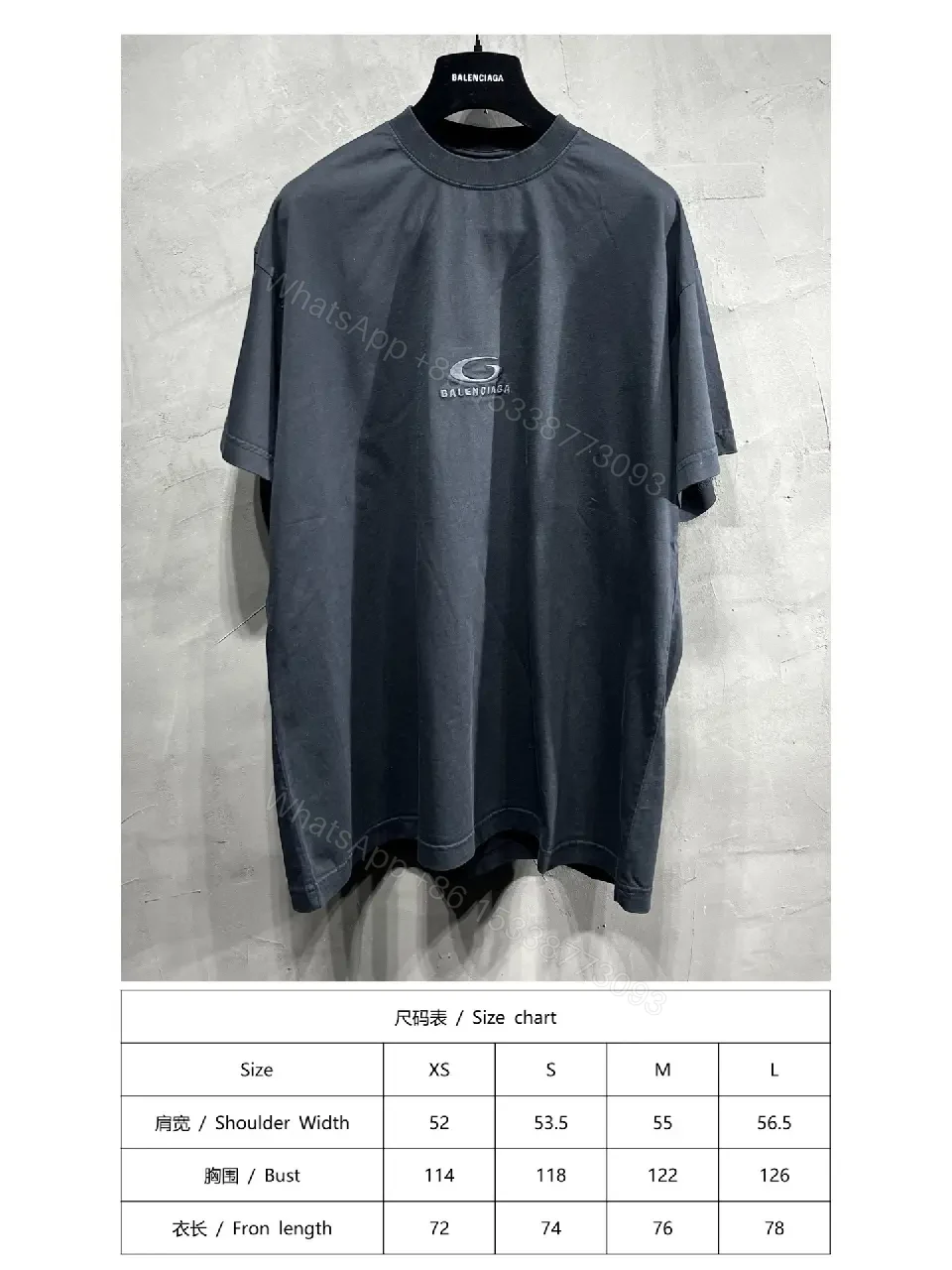 View 3 of Charcoal Cotton Oversized Tee — Minimalist Luxury, Everyday Essential