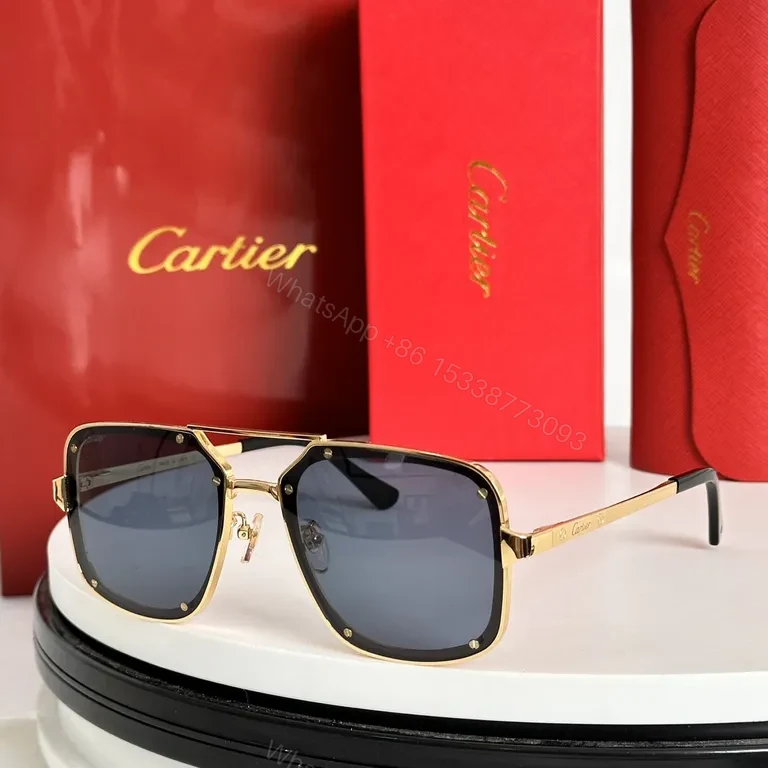 View 5 of Bold Geometry Luxury Sunglasses - Cartier-Inspired, Gradient Lenses