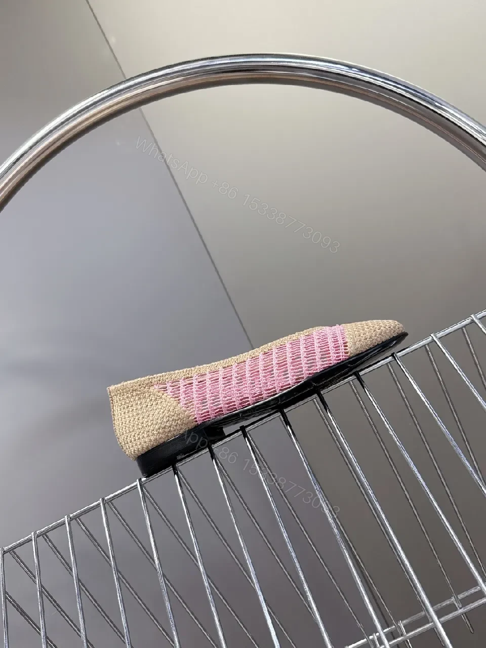 View 3 of Pastel Knit Espadrille Flats with Subtle Logo