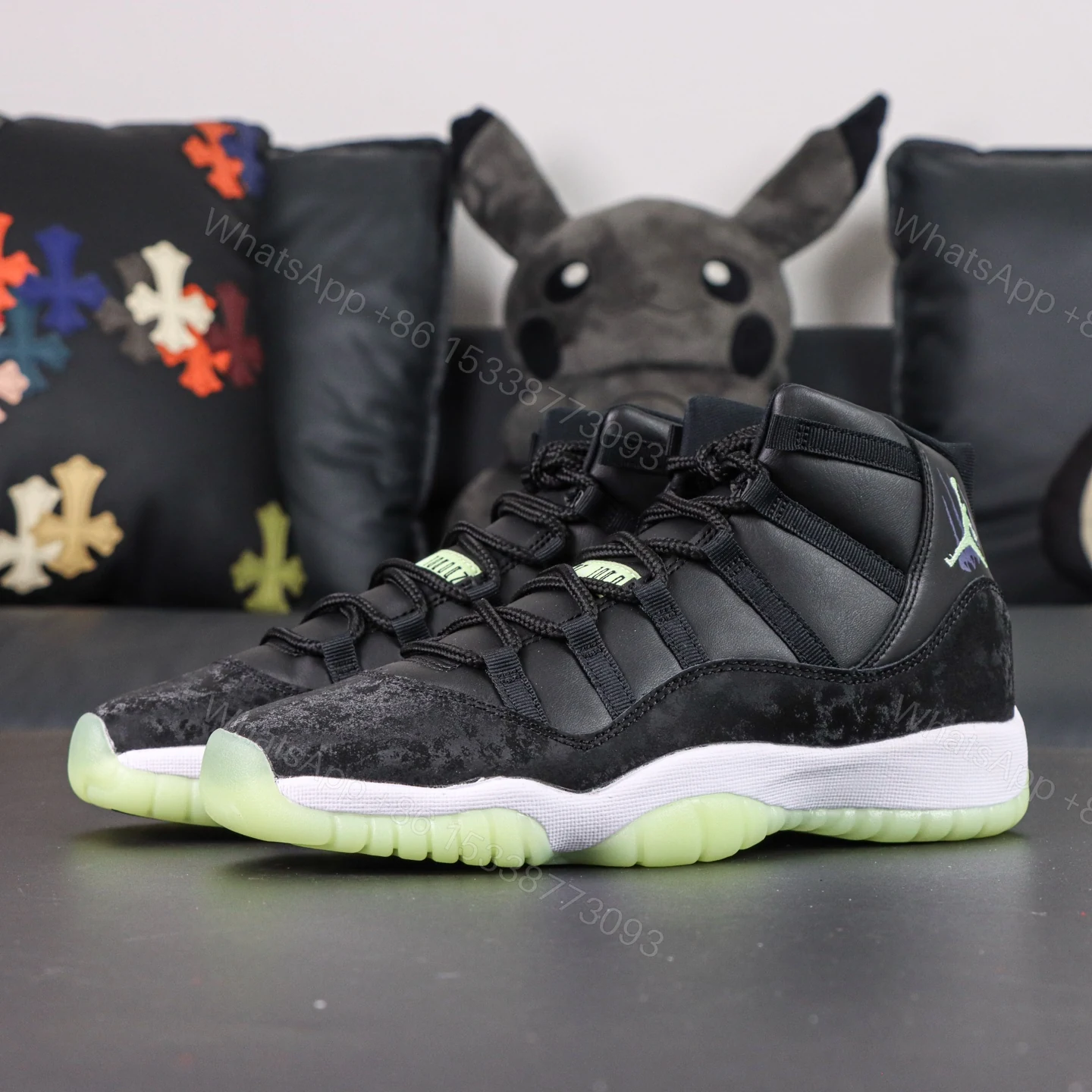 View 8 of Jordan 11 Retro Black Barely Volt Reps