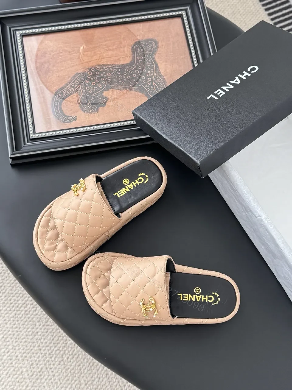View 9 of Quilted Blush Leather Slides – Luxe Everyday Comfort
