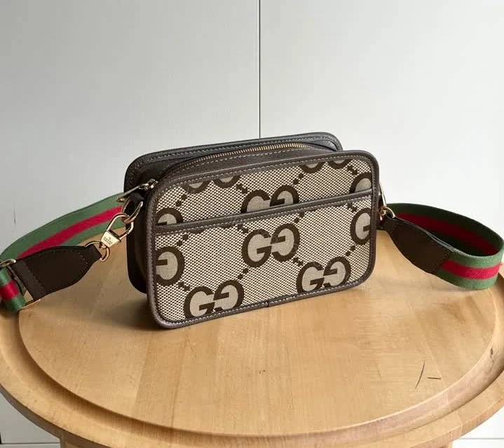 View 4 of Gucci Knockoff Jumbo GG Mini Camera Bag 696075
