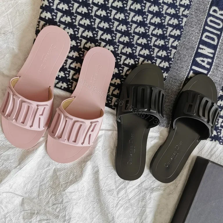 View 2 of DIOR-Inspired Bold Slides: Designer Logo, Comfort Footbed, Water-Resistant