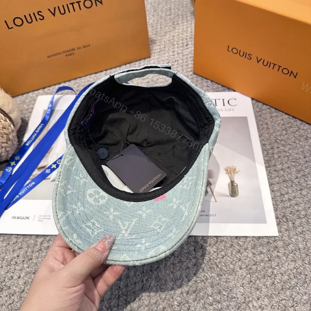 View 10 of Denim Monogram Cap: Luxe Streetwear Shine, Adjustable