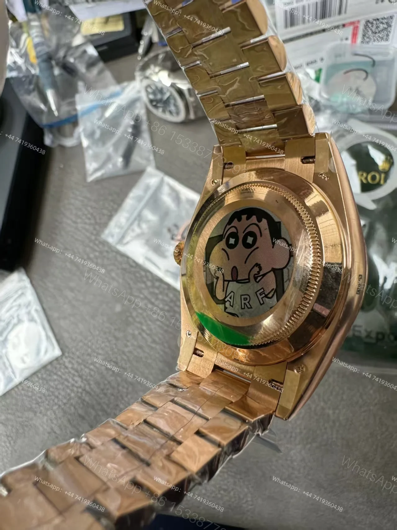 View 12 of Rolex Day-Date M228345RBR-0011 1:1 Replica Olive Green Dial Moissanite Bezel 40MM 3255 Movement Presidential Bracelet Super Clone Watch