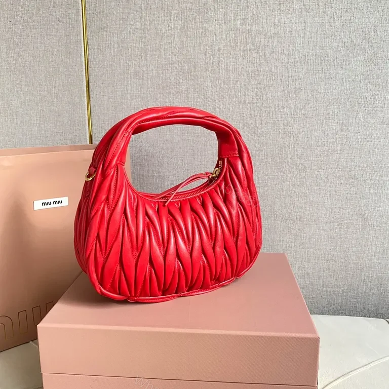 View 6 of Red Quilted Satchel with Miu Miu Hardware - Luxe Everyday Bag