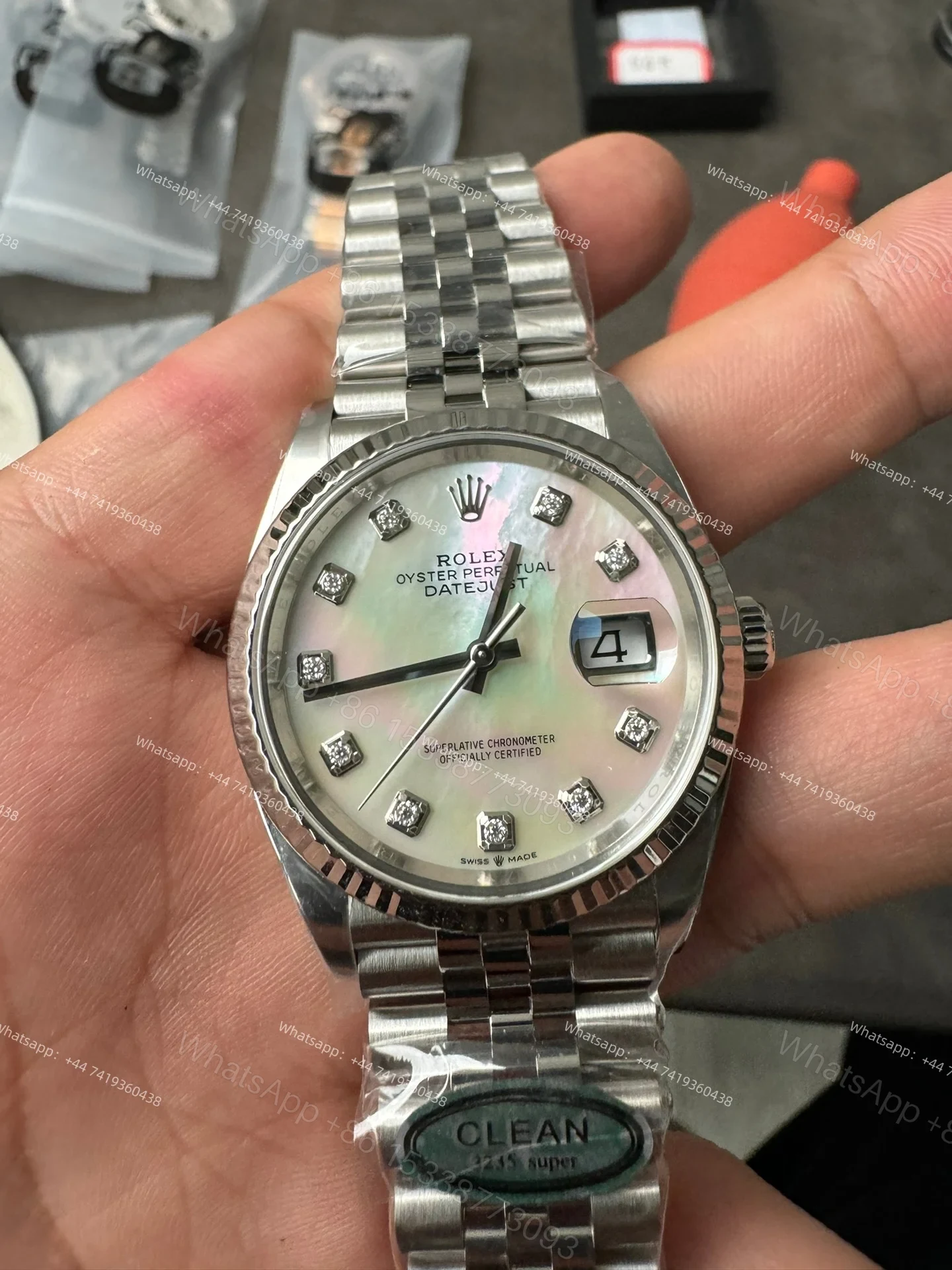 View 3 of Rolex Datejust M126234-0019 1:1 Replica Mother of Pearl Diamond Dial Jubilee 36MM 3235 Movement Super Clone Watch