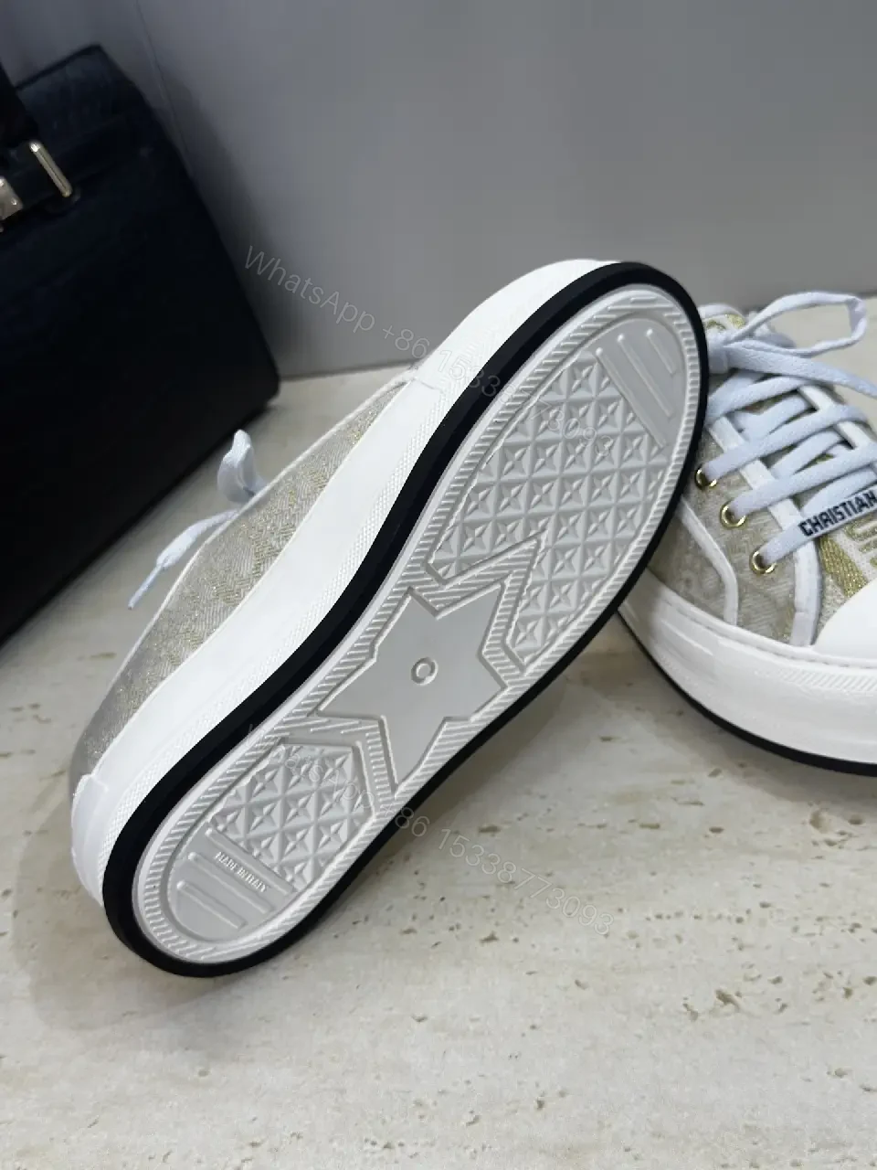 View 2 of Beige Denim Sneakers with White Toe Cap, Lightweight Forever Fashion