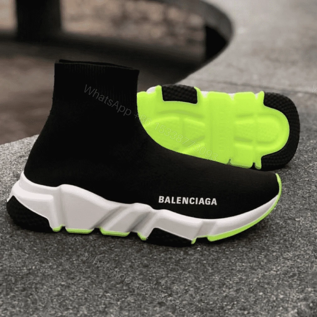 View 8 of BALENCIAGA SPEED TRAINER BLACK WHITE NEON SS19 – BB12