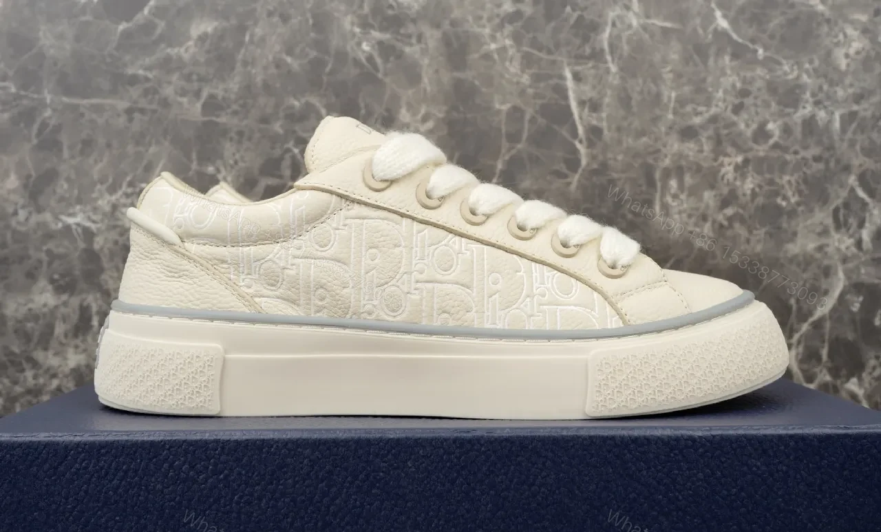 View 2 of White Leather Minimalist Low-Top Sneakers with Luxe Trim