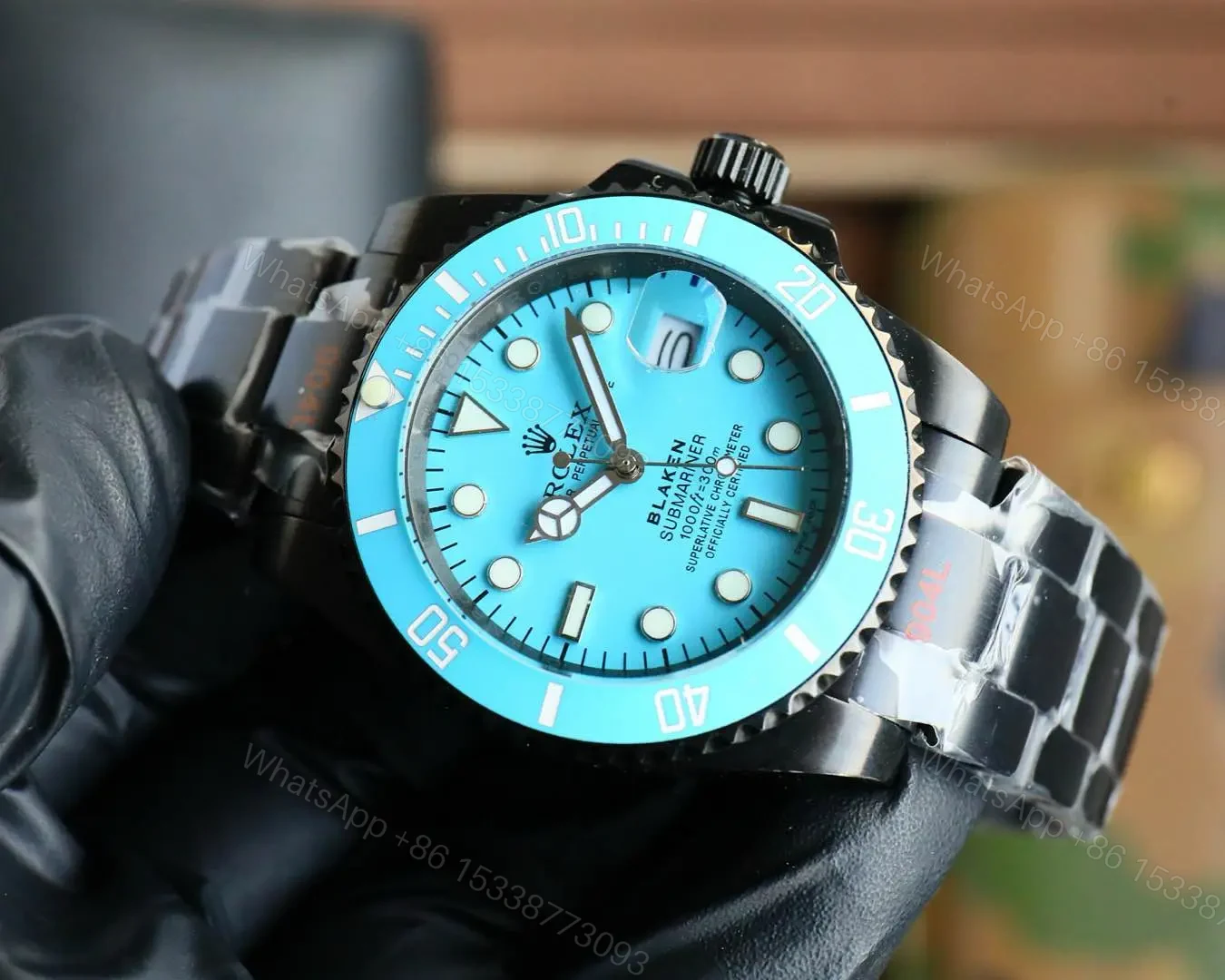 View 4 of Blaken Custom Rolex Submariner Tiffany Blue DLC 40mm RG-CUSTOM-SUB-40MM-BLAKEN-TIFFANY-DLC