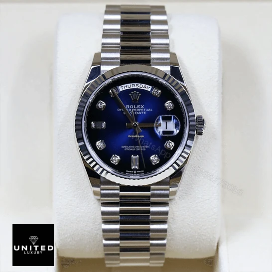 View 7 of Rolex Day-Date 128239 Blue Dial With Diamond Replica