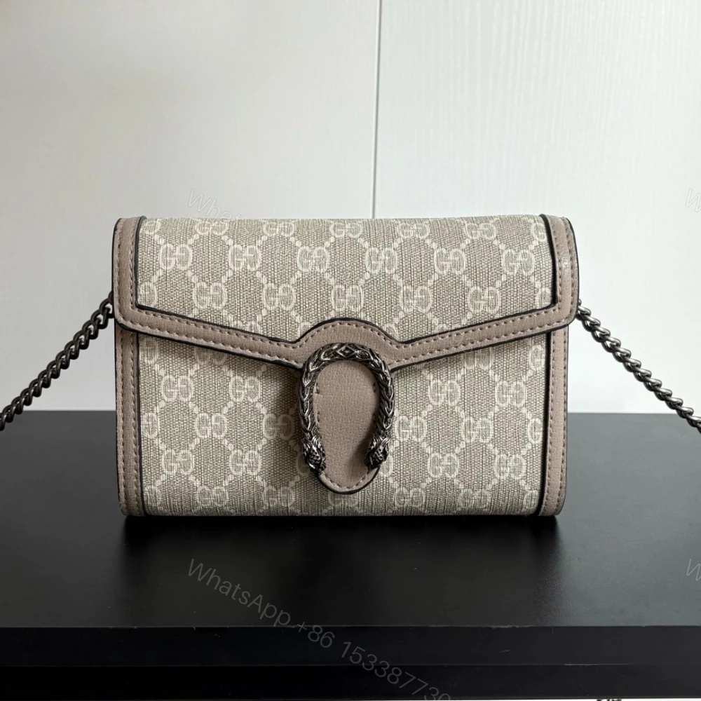 View 2 of Gucci Dionysus GG Mini Chain Wallet Beige 20Cm 401231 UULBN 9683