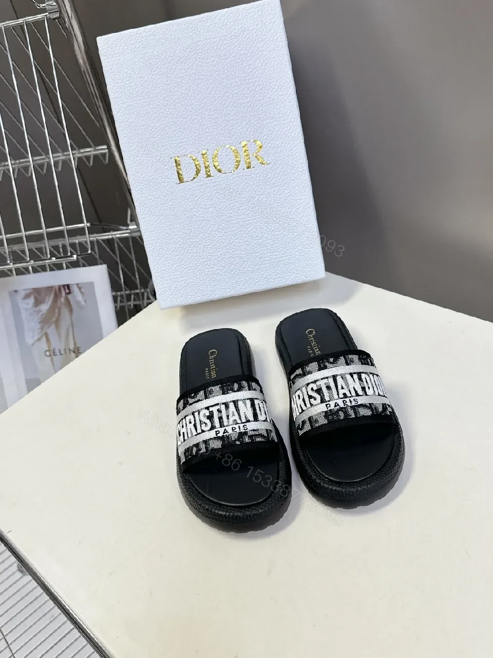 View 9 of Logo-Stripe Slides: Luxe Comfort Casual Slide