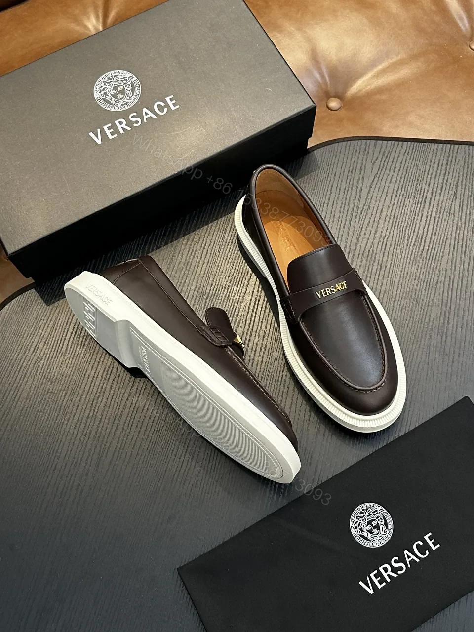 View 3 of Dark Brown Leather Loafers + Premium Calfskin + Sleek Modern + All-Day Comfort + Loafers