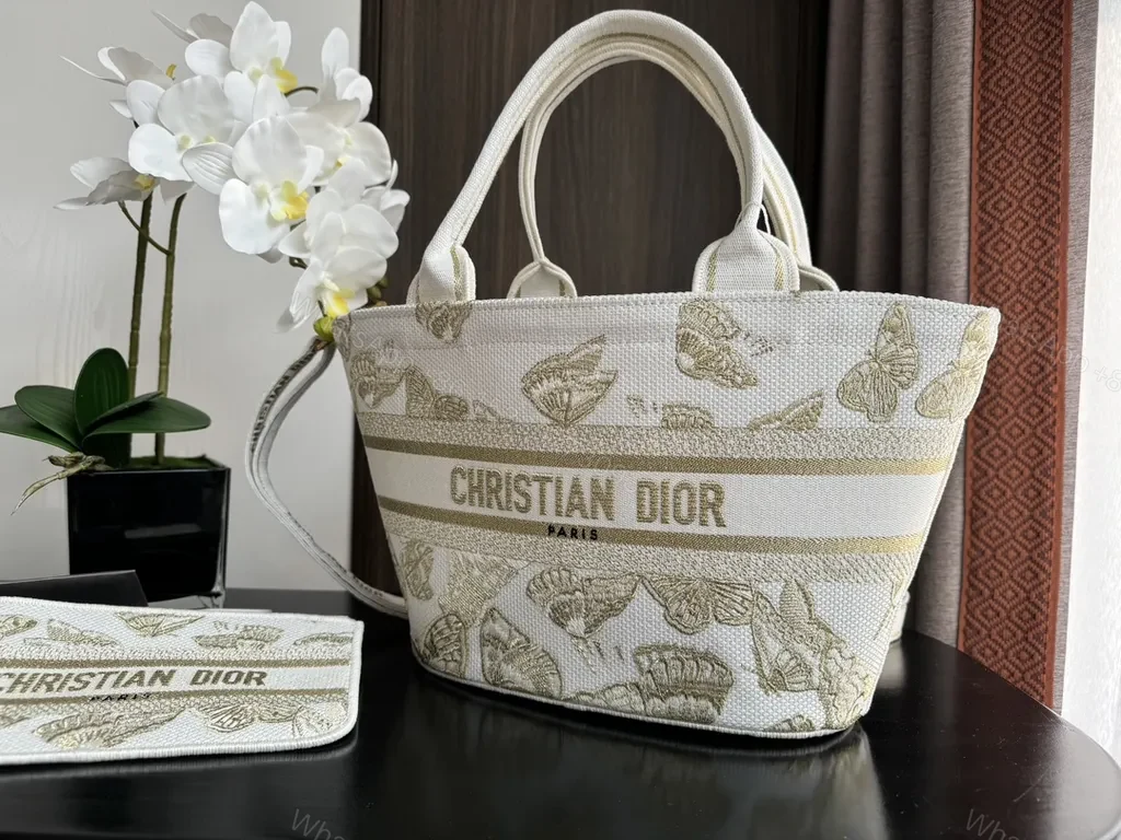 View 7 of Ivory Jacquard Tote: Dior-Inspired Logo, All-Day Luxe