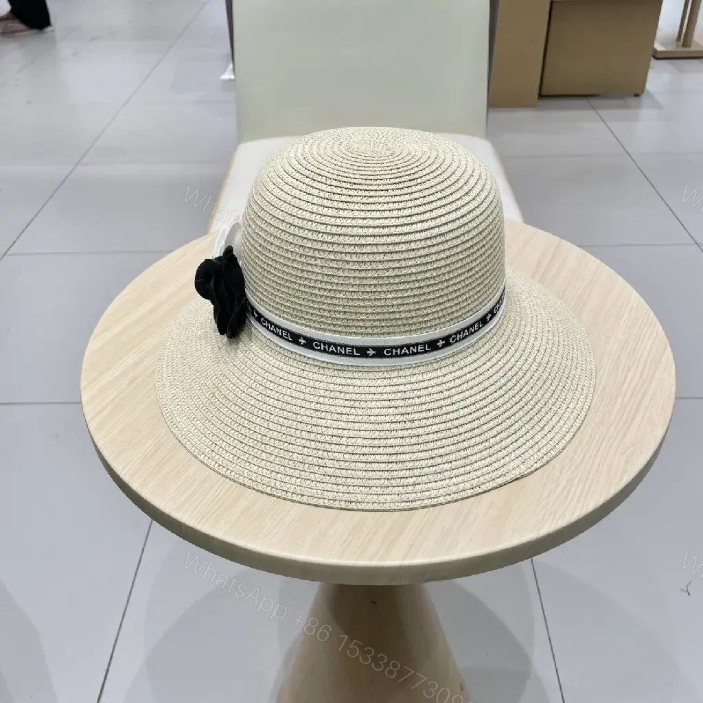 View 5 of Straw Hat + Natural Straw + Chic + Logo Accent + Hat