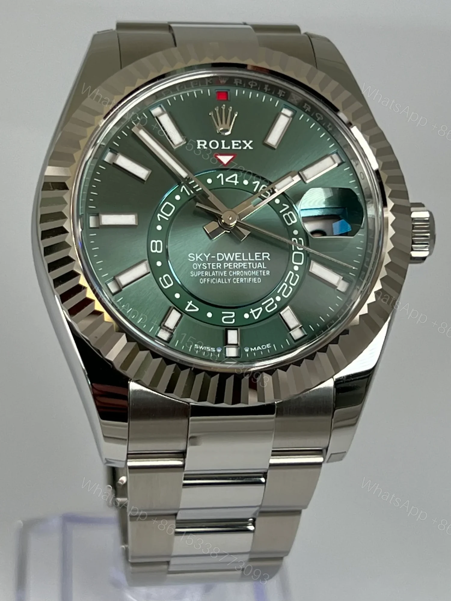 View 3 of Superclone Rolex Sky-Dweller Mint green Dial 336934 Oyster