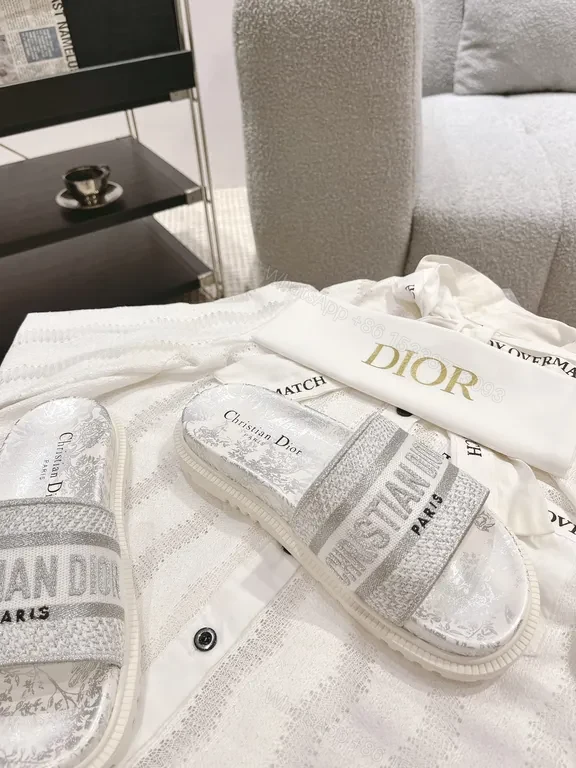 View 8 of Textured Dior-Inspired Knit Slip-Ons: Luxe Comfort Sandals