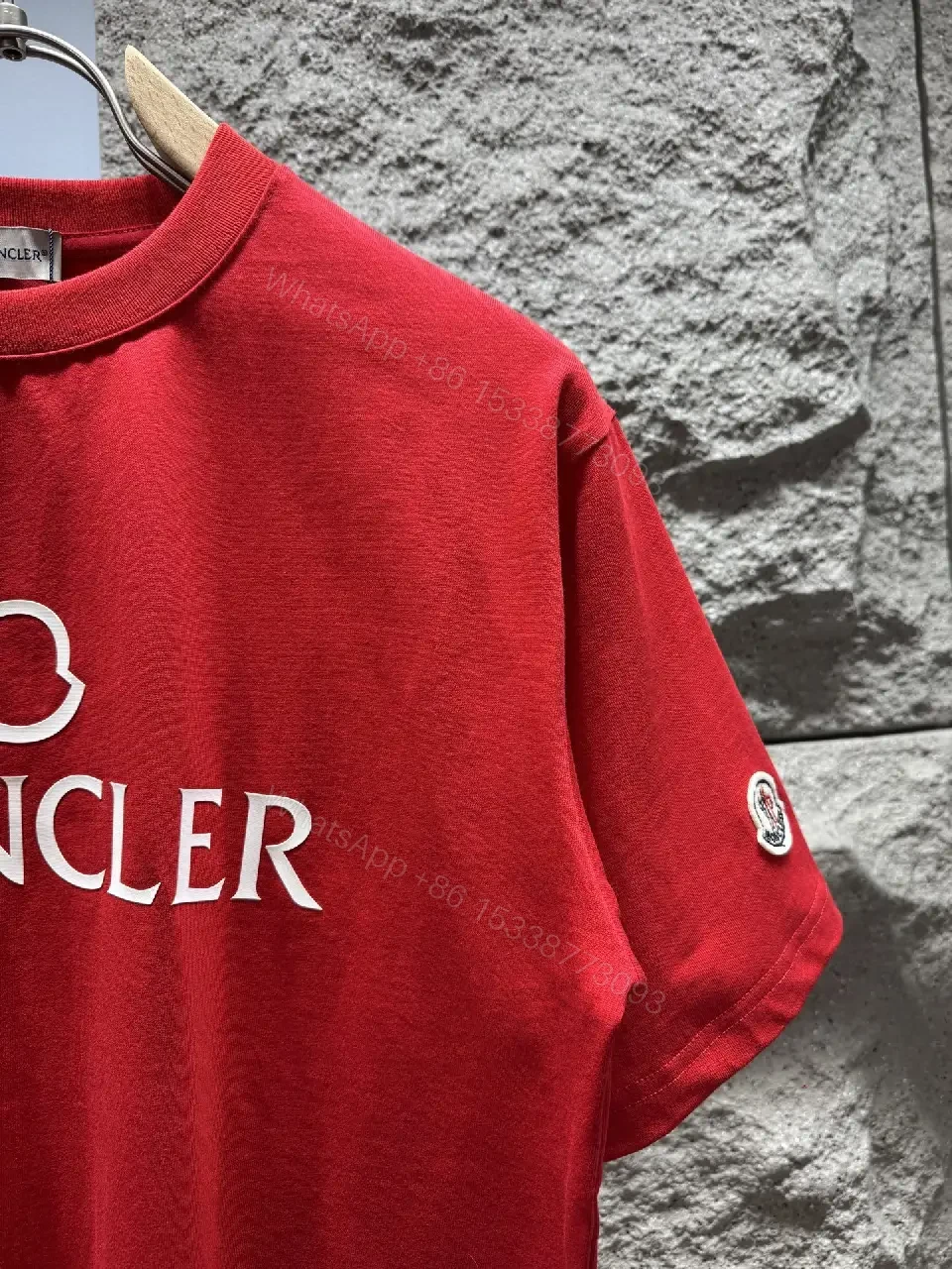 View 8 of Red Cotton Tee: Bold Red Luxury Classic Crew Neck Tee
