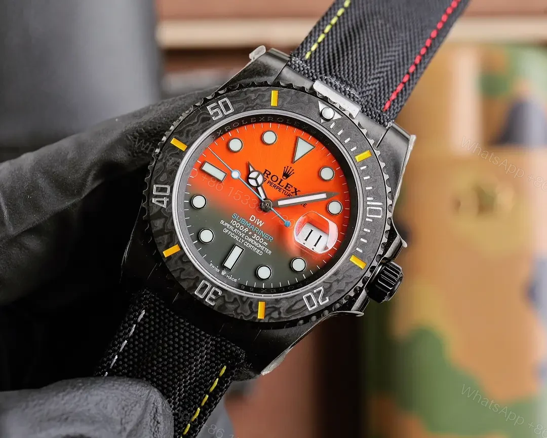 View 3 of Best Rolex Submariner Sunlight Carbon replica 40MM Black Fabric Strap Edition RG-SUBMARINER-SUNLIGHT-CARBON-BLACK-40