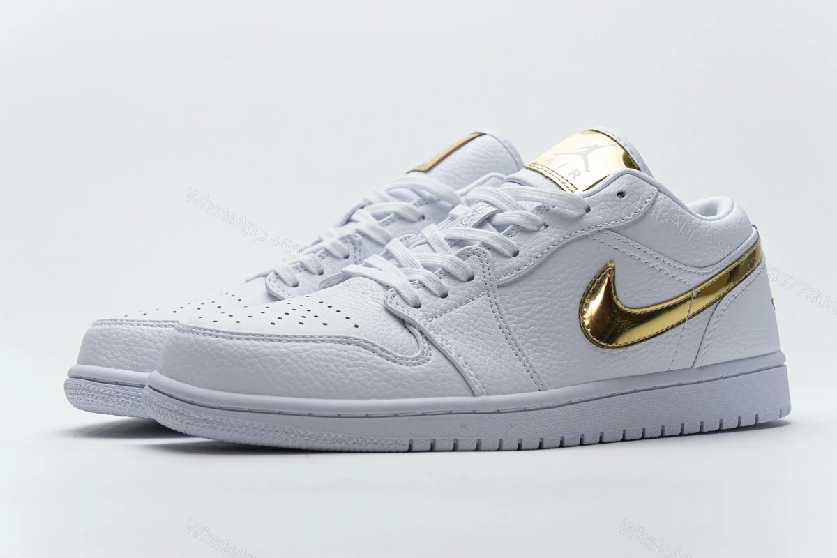 View 3 of Air Jordan 1 Low White Metallic Gold (W) CZ4776-100